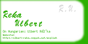 reka ulbert business card